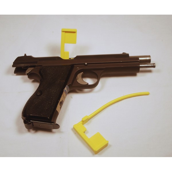 NRowe Drapeau de sécurité pour pistolet, drapeau de sécurité de chambre,  comprend un outil à tête plate intégré et un adaptateur de rail Picatinny  coulissant, accessoires universels pour pistolet (lot de 6) 